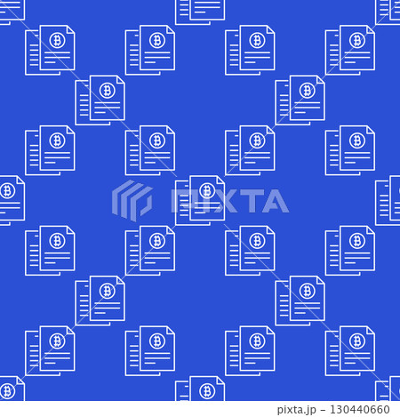 Bitcoin document vector BTC Accumulation linear seamless pattern 130440660
