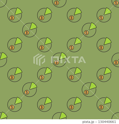 Bitcoin pie chart vector BTC Investment colored seamless pattern 130440661
