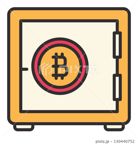 Bitcoin Safe vector BTC Investment colored icon or sign 130440752