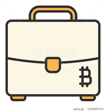 BTC Briefcase vector Bitcoin Accumulation colored icon or logo element 130440754
