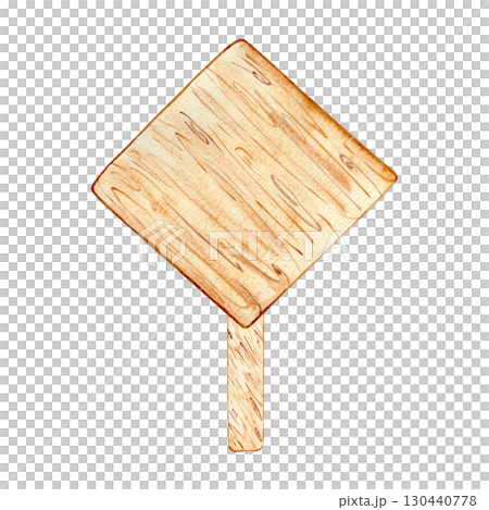 Watercolor wooden signboard, shield, banner for text. Brown hand drawn direction sign. Signs, designations for messages helping to find the way. Illustration with space for text. Watercolor wooden signboard, shield, banner for text. Brown hand drawn direction sign. Signs, designations for messages helping to find the way. Illustration with space for text. 130440778