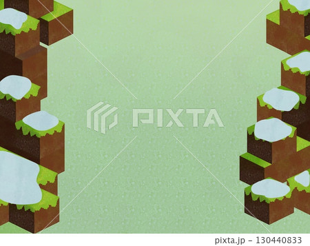 マインクラフトゲームのような地面背景素材　雪 130440833