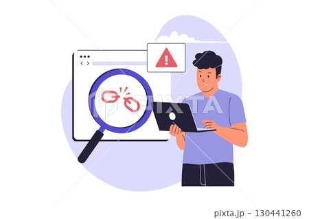 Broken Links and Website Auditing Illustration 130441260