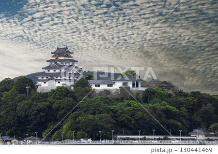 うろこ雲と唐津城 うろこ雲と唐津城 130441469