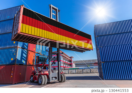 Products shipping cargo goods with Germany flag for import export business from Germany country 130441553