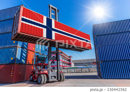 Products shipping cargo goods with Norway flag for import export business from Norway country 130441562