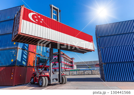 Products shipping cargo goods with Singapore flag for import export business from Singapore country Products shipping cargo goods with Singapore flag for import export business from Singapore country 130441566