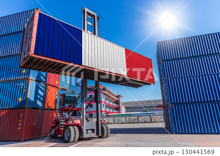 Products shipping cargo goods with France flag for import export business from France country 130441569