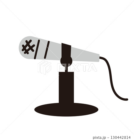 卓上スタンドマイクのイラスト 130442814