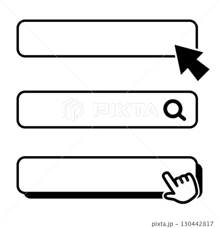 クリックボタンと検索バーの素材イラスト 130442817