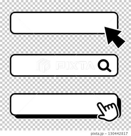クリックボタンと検索バーの素材イラスト 130442817