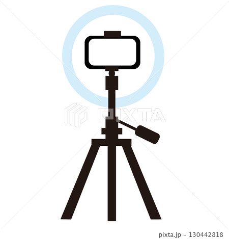 撮影用リングライトと三脚のイラスト 130442818