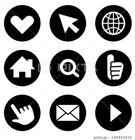 ウェブ用アイコンイラストセット 130442819