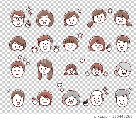 Happy faces of people of different generations 130443269