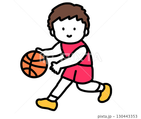 バスケットボールをする男の子 バスケットボールをする男の子 130443353