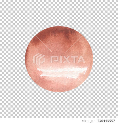 Red circle watercolor illustration. Symbol of Japan and rising sun. Light of the new day. Isolated round geometric element for packing ,poster, pattern design 130443557