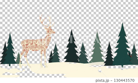 Forest and reindeer 130443570