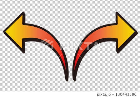 選択肢を示す左右矢印のグラデーションデザイン 選択肢を示す左右矢印のグラデーションデザイン 130443590