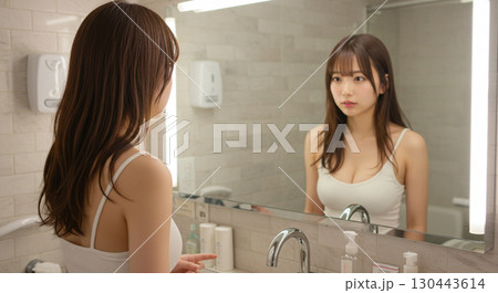 目覚めた私を、鏡とともに 130443614