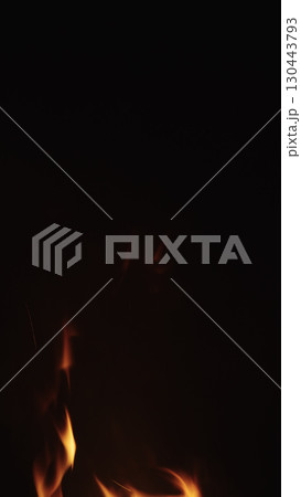 fire flames of campfire over black background, for overlay fire flames of campfire over black background, for overlay 130443793