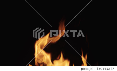fire flames of campfire over black background, for overlay fire flames of campfire over black background, for overlay 130443817