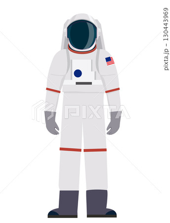 宇宙服を着た宇宙飛行士のフラットデザインイラストセット、ベクター 130443969
