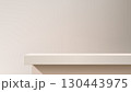 mockup podium minimal product display showcase with light beige platform clean background modern template for branding presentation studio advertising fashion beauty cosmetic scene 130443975