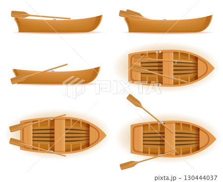 boat made of wood for fishing and recreation cartoon stock vector illustration 130444037