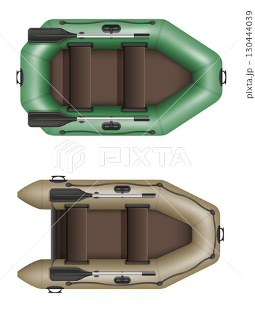 inflatable rubber fishing boat and tourism for active recreation cartoon stock vector illustration 130444039