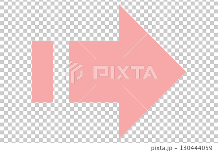 右向き矢印のピンクアイコンイラスト 130444059