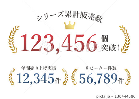 販売実績、販売件数、リピート件数、月桂樹のフレームセット 130444380
