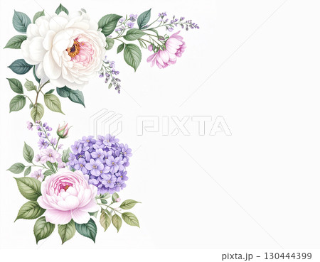 シックで綺麗な花の装飾素材 シックで綺麗な花の装飾素材 130444399