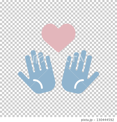 手和心臟的例證 手和心臟的例證 130444592
