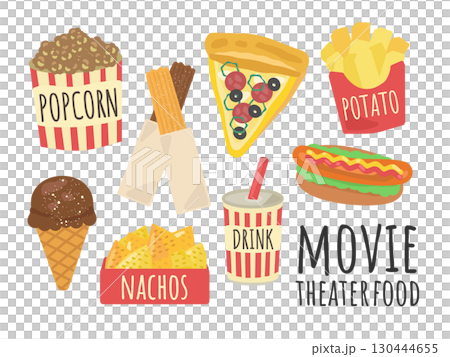 映画館　フード　イラストセット 130444655