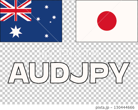 Simple Australian dollar yen icon illustration 130444666