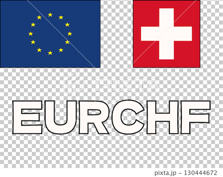 簡單的歐元瑞士法郎圖標說明 簡單的歐元瑞士法郎圖標說明 130444672