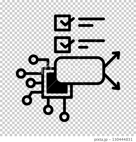 圖示 AI 如何根據條件做出決策。分支塊呈橢圓形。 130444831