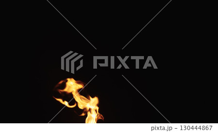 fire flames of campfire over black background, for overlay fire flames of campfire over black background, for overlay 130444867