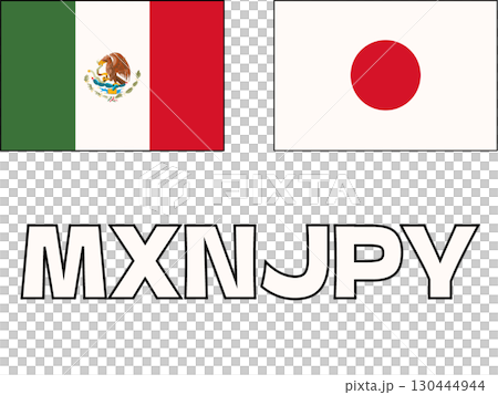 シンプルなメキシコペソ円のアイコンイラスト 130444944