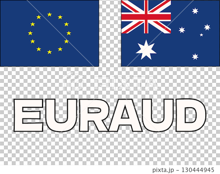 簡單的歐元澳元圖標插圖 簡單的歐元澳元圖標插圖 130444945