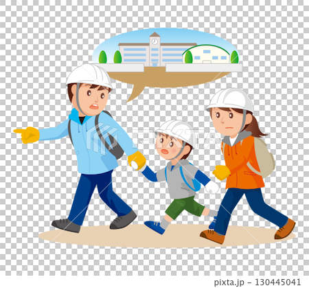 Family to disaster evacuation shelter 01 130445041