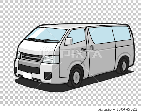 Illustration of a white commercial van 130445322