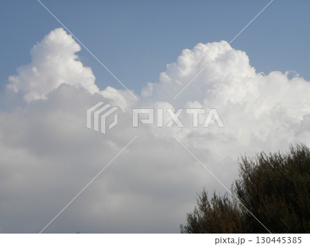 稲毛海浜公園で八月の白い雲と青い空 130445385