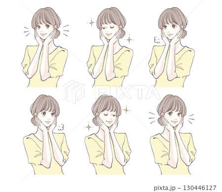 手描きの女性・女の子のイラスト素材 130446127
