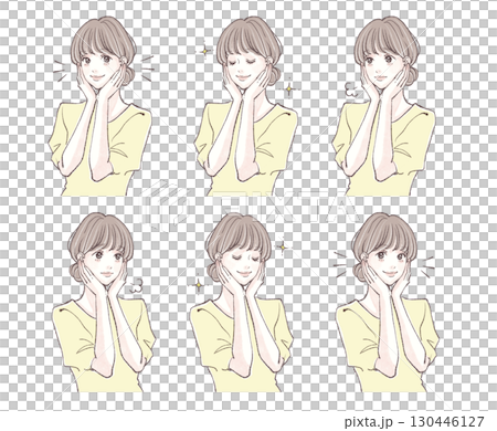 手描きの女性・女の子のイラスト素材 130446127