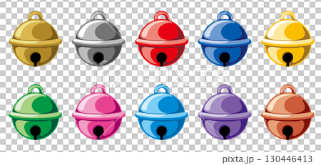 A cute, stand-alone bell with semicircular parts in various colors | Vector material for accessories A cute, stand-alone bell with semicircular parts in various colors | Vector material for accessories 130446413