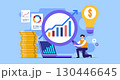 Business Growth Analytics with Coins and Graph Vector Illustration 130446645