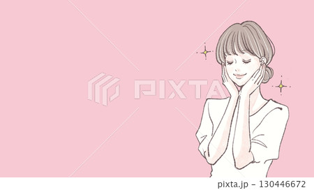 手描きの女性・女の子のイラスト素材 130446672