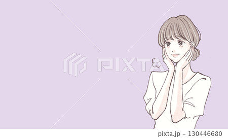 手描きの女性・女の子のイラスト素材 130446680