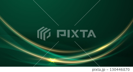 green abstract background design with elegant golden elements vector illustration 130446870